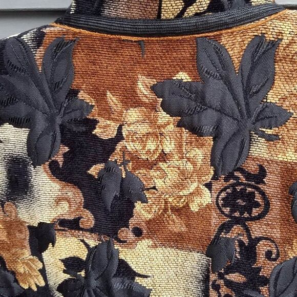 Coldwater Creek Gold Black Tapestry Jacket size XL - Picture 5 of 12